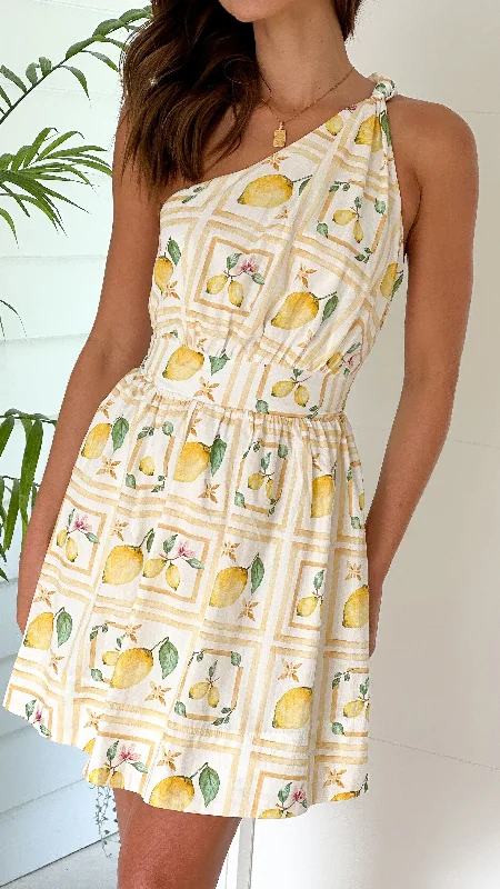 Mini dress with geometric pattern-Aliyah Mini Dress - Lemons and Love