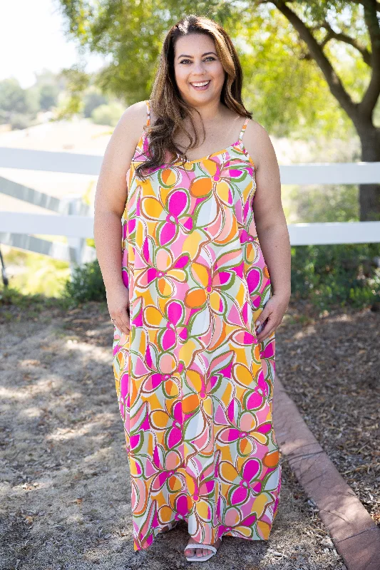 Maxi dress with eyelet fabric-Floral Jubilee Maxi Dress