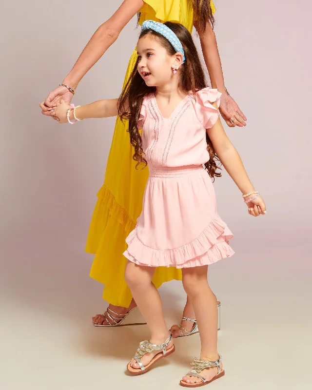 Mini dress with retro style-Girls Lola Ruffle Mini Dress