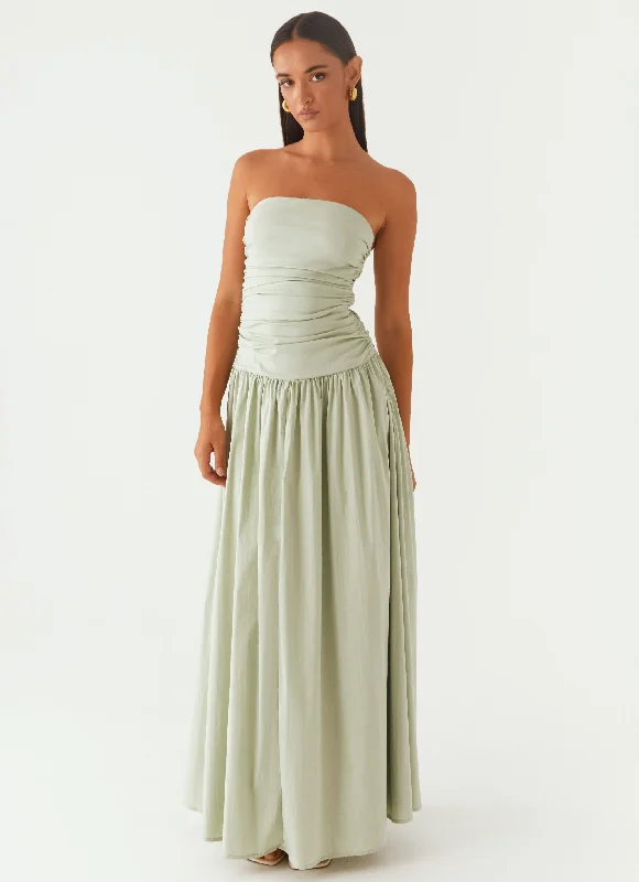 Maxi dress with ruffled hem-Carmel Maxi Dress - Sage