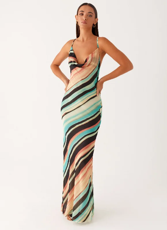 Maxi dress with wrap style-Never Knew Maxi Dress - Stripe