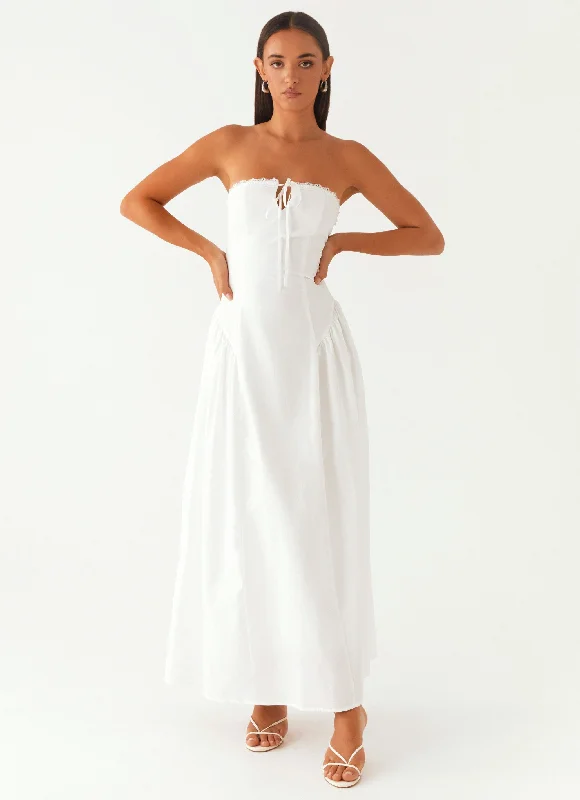 Maxi dress with retro flair-Burleigh Maxi Dress - Ivory