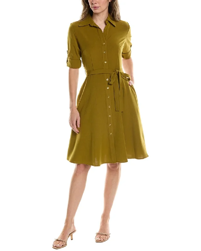 Midi dress with V-neckline-Nanette Nanette Lepore Midi Shirtdress