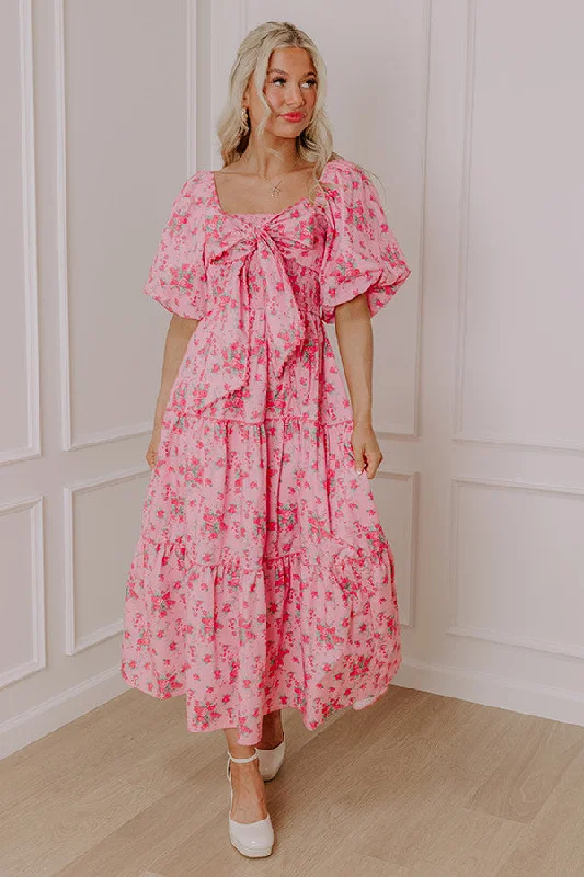 Maxi dress with puff sleeves-Countryside Cutie Floral Maxi Dress