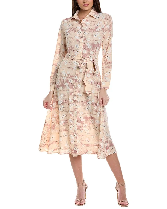 Midi dress with floral print-YAL New York womens  Midi Shirtdress, S