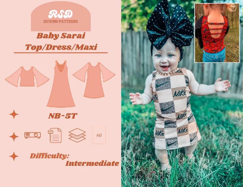 Maxi dress with retro vibe-Baby Sarai Top/Dress/Maxi PDF