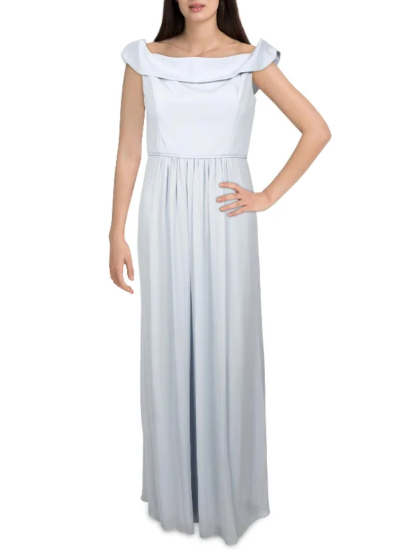 Maxi dress with bustier top-Womens Portrait Long Formal Dress