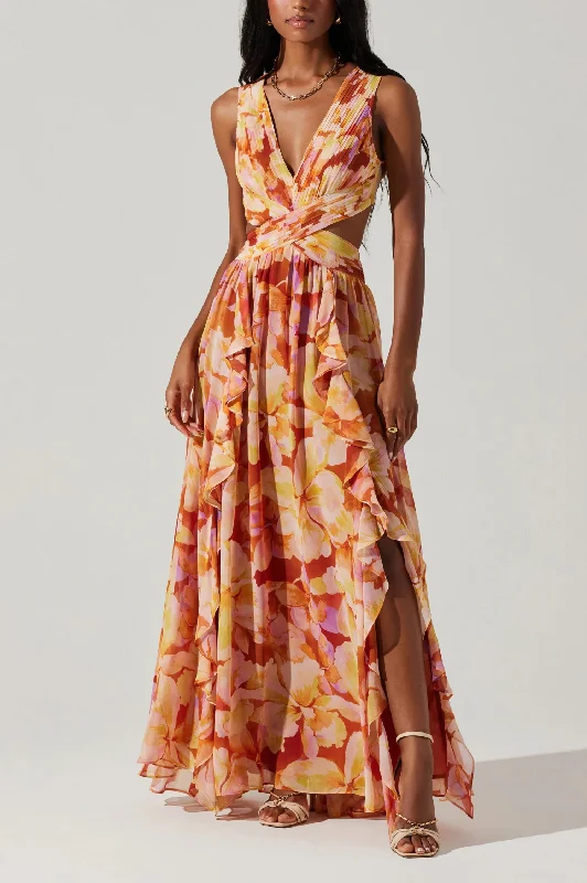 Maxi dress with casual comfort-Noya Floral Maxi Dress