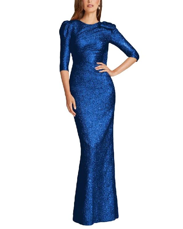 Maxi dress with button front-Teri Jon by Rickie Freeman Special Occasion Long Dress