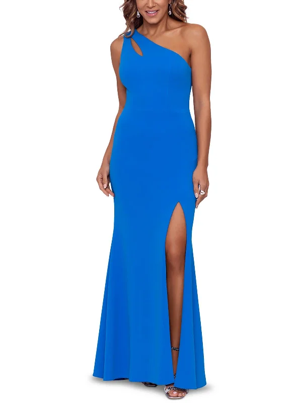 Maxi dress with funky flair-Womens Side Slit Maxi Evening Dress