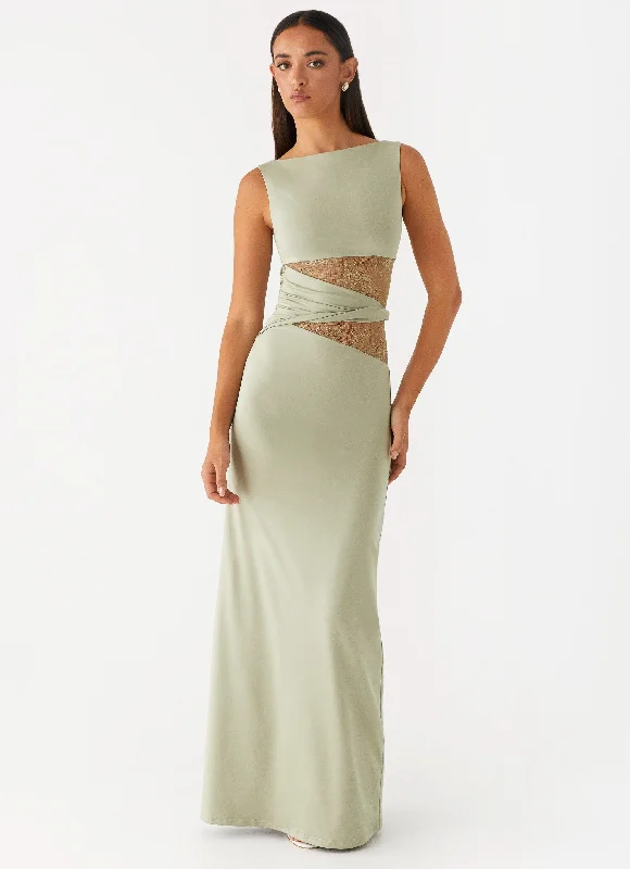 Maxi dress with racerback style-Karma Maxi Dress - Sage