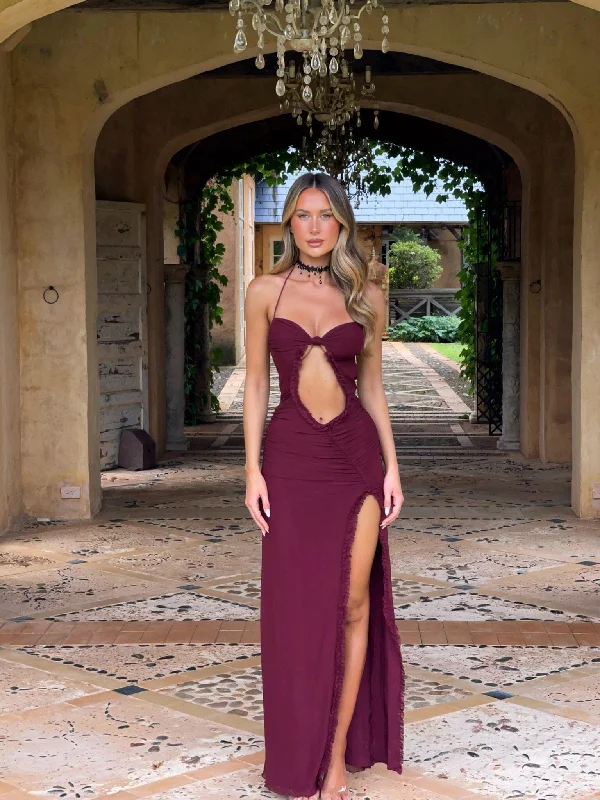 Maxi dress with oversized fit-ROCCO MAXI DRESS WINE