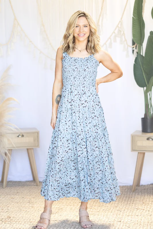 Maxi dress with drawstring waist-Brunch Date - Maxi