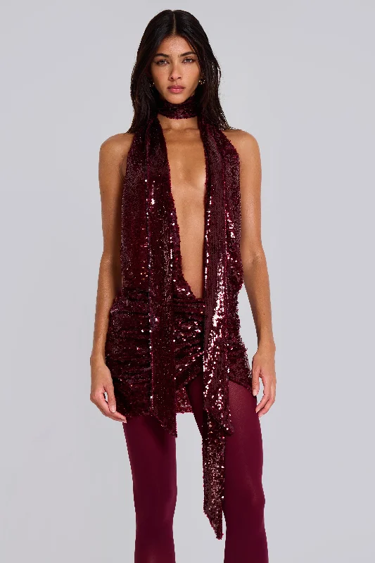 Mini dress with sequin embellishments-Supernova Sequin Mini Dress