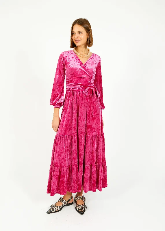 Maxi dress with animal motifs-ONJNEU Faye Maxi Dress in Velvet Pink