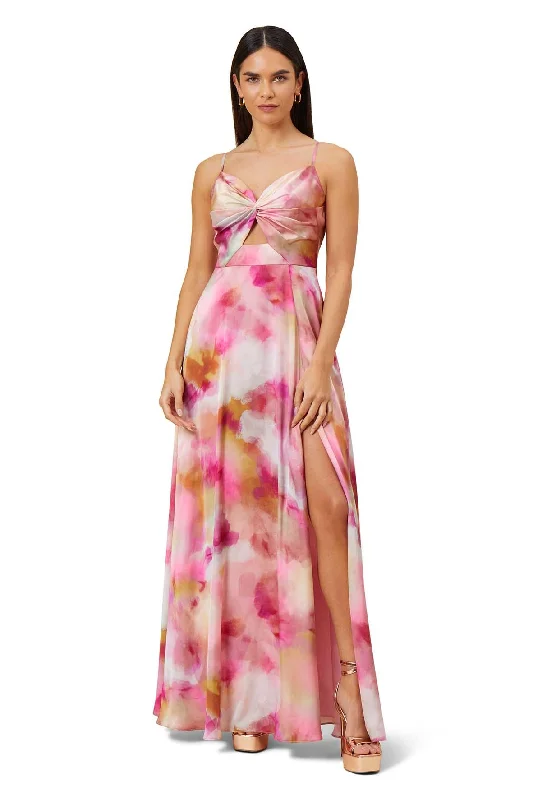 Maxi dress with lace-up front-A-Line Maxi Party Evening Dress Gown