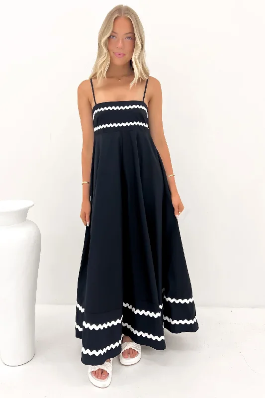 Maxi dress with modern design-Gemma Maxi Dress Black White