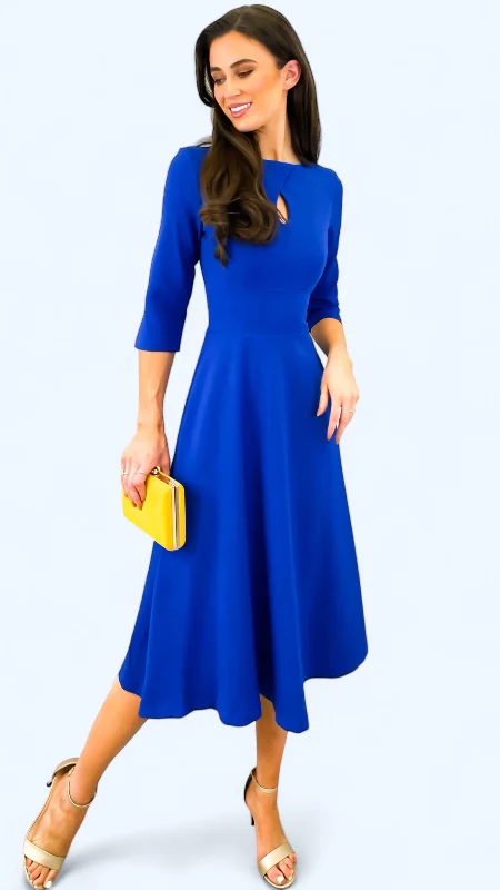 Blue cocktail dress-A1824 Casares Royal Swing Dress