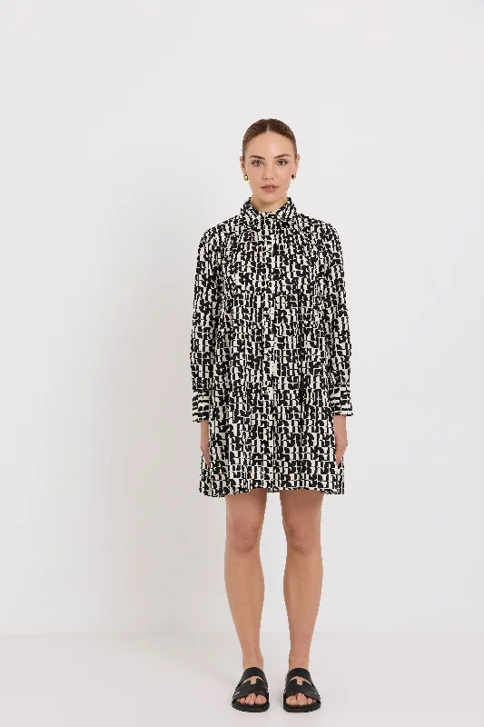 Mini dress with cowl neck-Camila Mini Dress | Flagwork Print