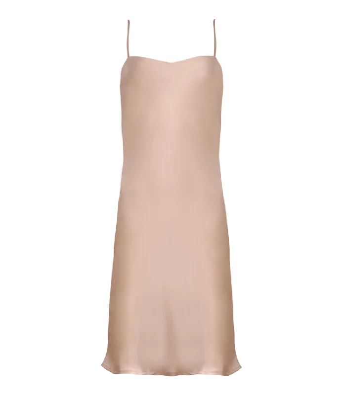 Mini dress with racerback style-Silia Mini Silk Slip Dress