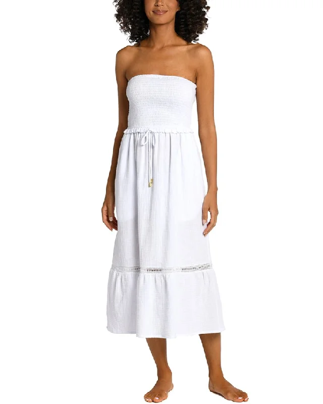 Midi dress with shimmer effect-La Blanca Seaside Covers Strapless Midi Dress