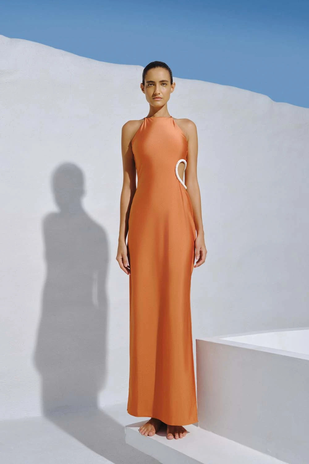 Maxi dress with ruched sides-Duna Dress