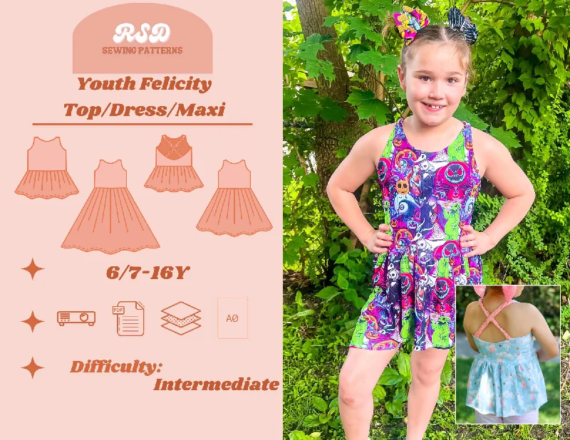 Maxi dress with casual comfort-Youth Felicity Top/Dress/Maxi  PDF