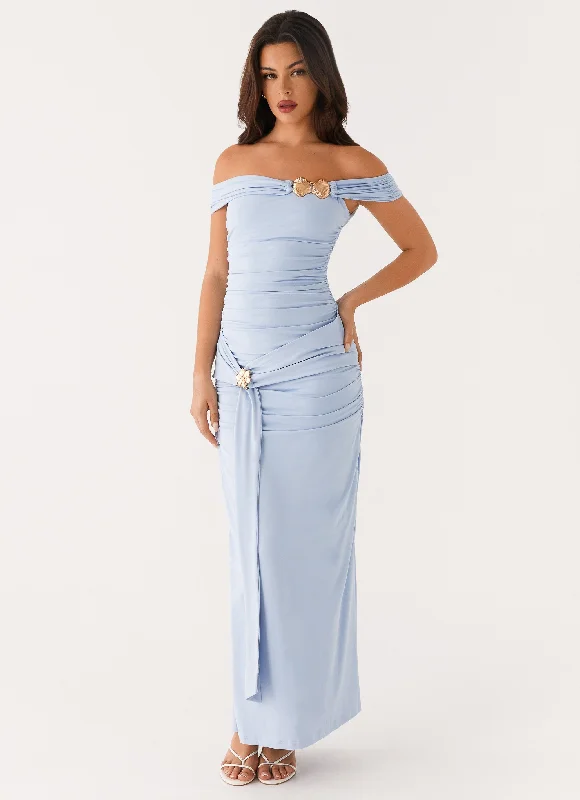 Maxi dress with tiered layers-Majorly Maxi Dress - Blue