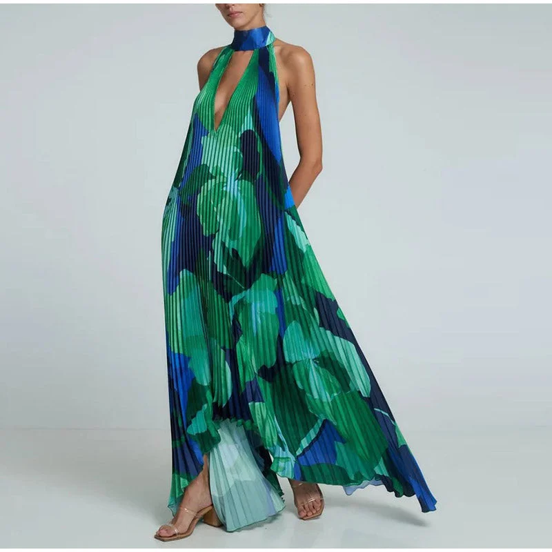 Maxi dress with layered ruffles-Brandi Summer Printed Maxi Dress