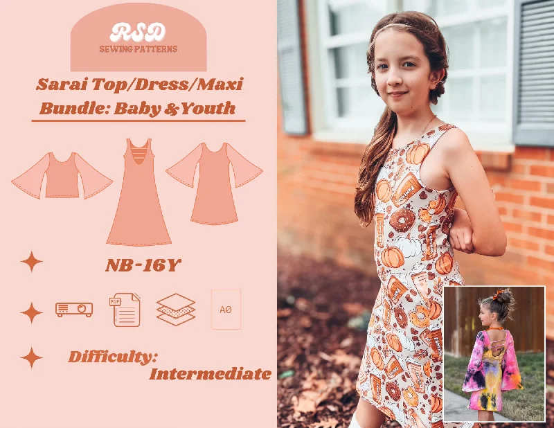 Maxi dress with tiered layers-Baby & Youth Sarai Top/Dress/Maxi Bundle PDF