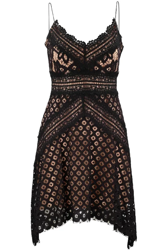 Mini dress with geometric pattern-Bridges Lace Mini Dress