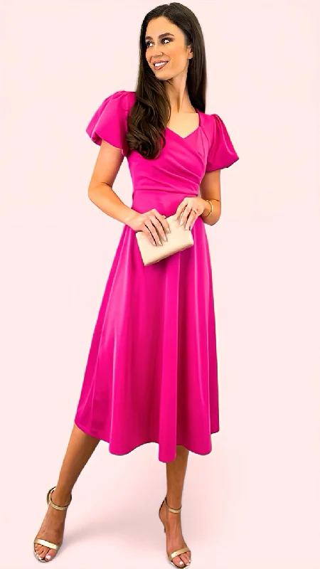 Cocktail dress with sheer panels-4-A1664 Paulette Pink Sweetheart Dress