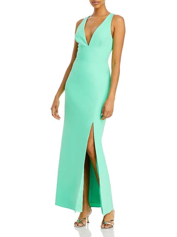 Maxi dress with neon colors-Womens Cut-Out Maxi Evening Dress