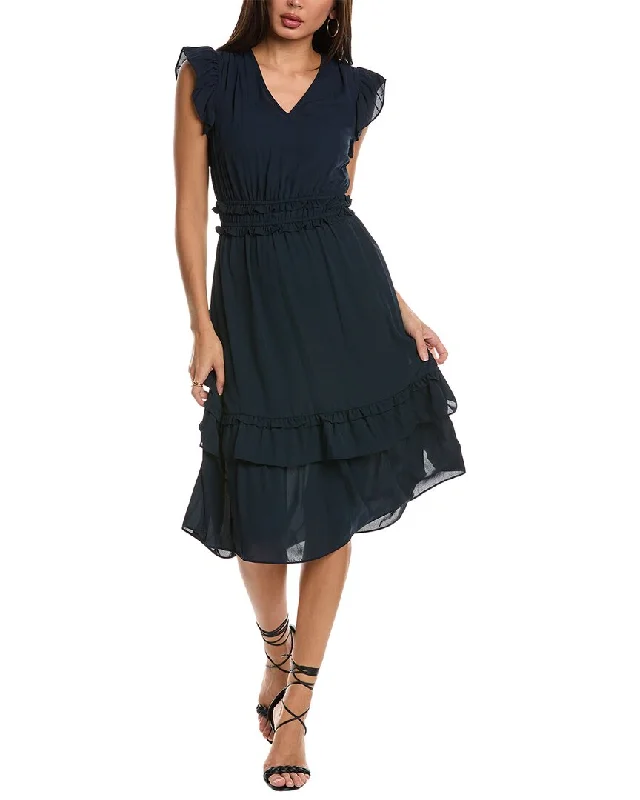 Midi dress with vintage inspiration-Nanette Nanette Lepore Ruffle Midi Dress