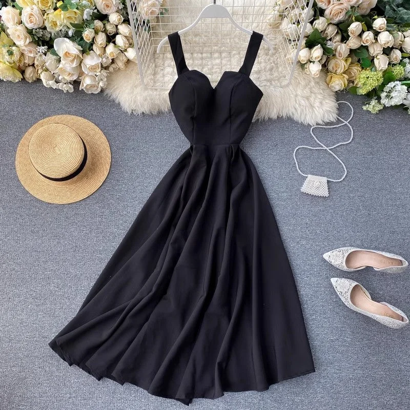 Maxi dress with flared skirt-New design V-neck backless solid color long skirt women's dress    S4564