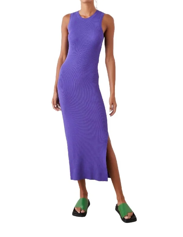 Midi dress with minimalist design-Syd Midi Dress In Purple