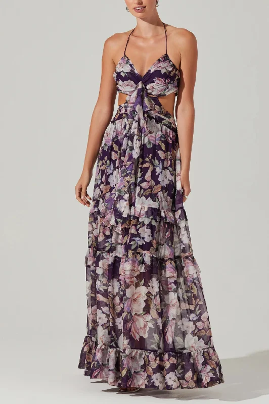 Maxi dress with casual chic-Kitsune Floral Maxi Dress