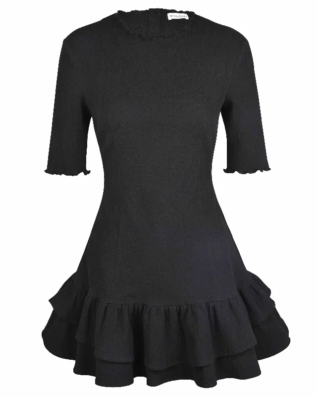 Mini dress with lace details-Noir Mini Dress - Obsidian