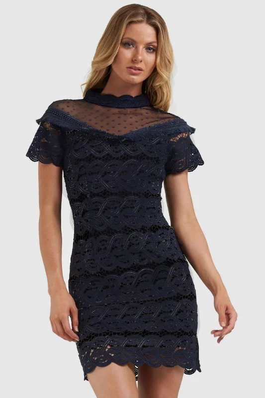 Mini dress with knot front-Arina Lace Mini Dress