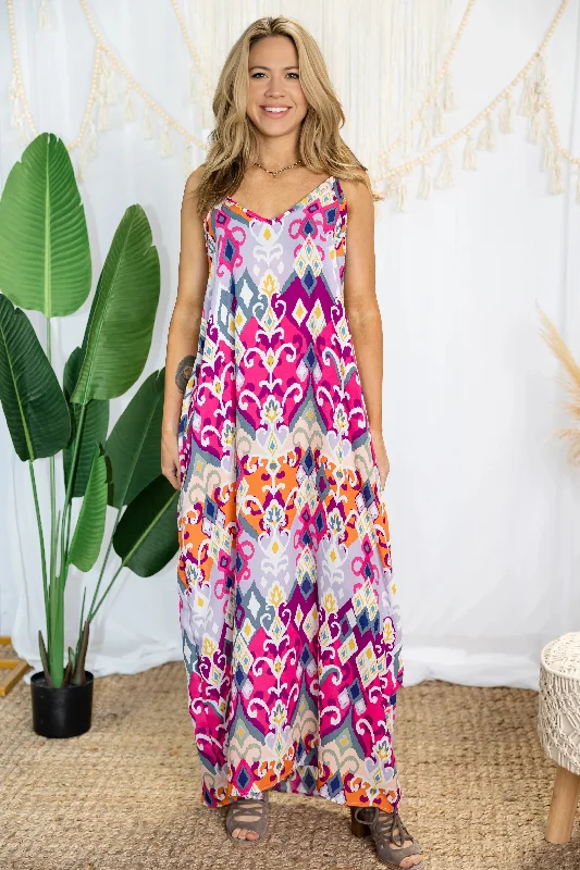 Maxi dress with casual comfort-Majestic Damask Maxi