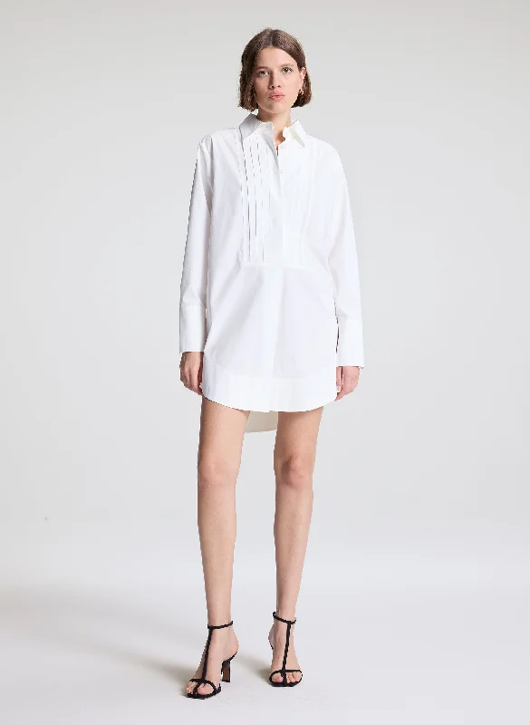 Mini dress with frilly details-Fallen Mini Shirtdress