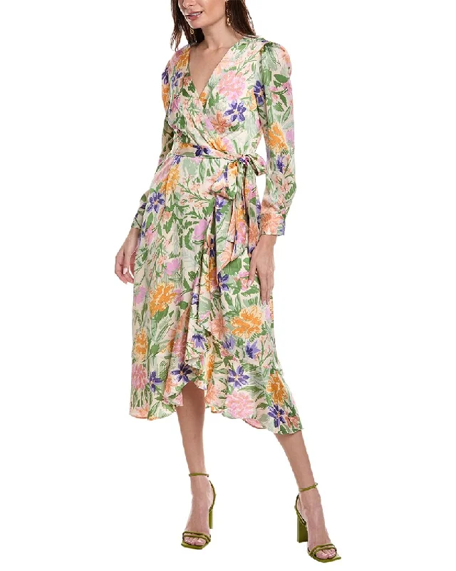 Midi dress with retro flair-Tahari ASL Ruffled Midi Dress