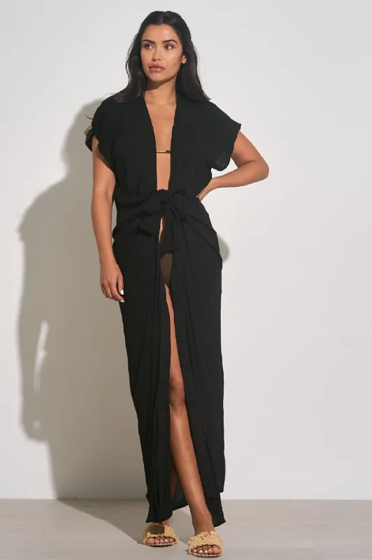 Maxi dress with voluminous sleeves-Imani Maxi Coverup