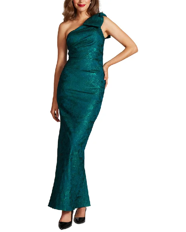 Maxi dress with shimmer effect-Teri Jon by Rickie Freeman Special Occasion Long Dress