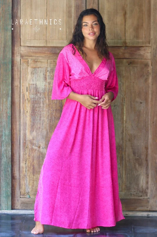 Maxi dress with sporty look-Seraphine anamour fuschia long dress