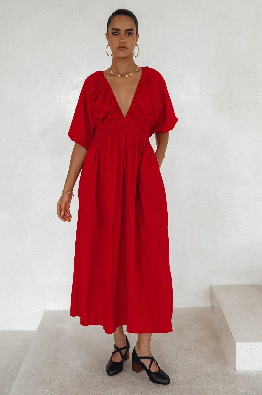 Maxi dress with button front-Kezas Cotton Maxi Dress