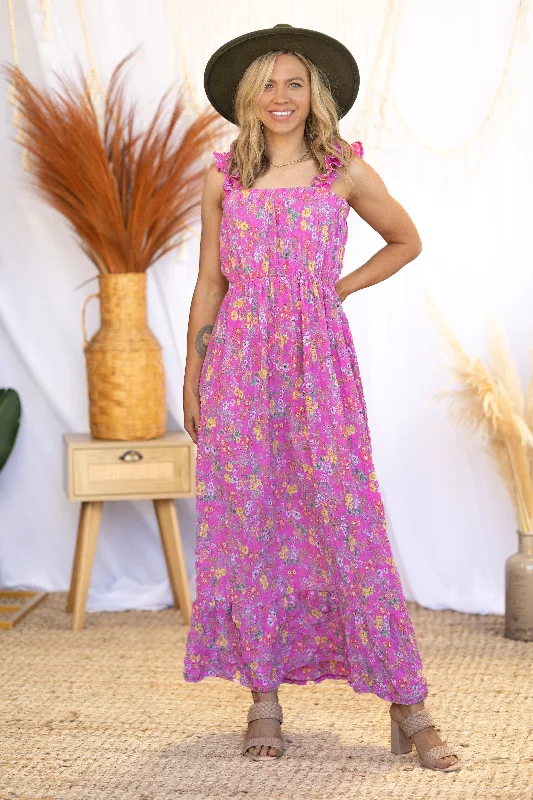 Maxi dress with gingham print-Vivacity For Life - Maxi