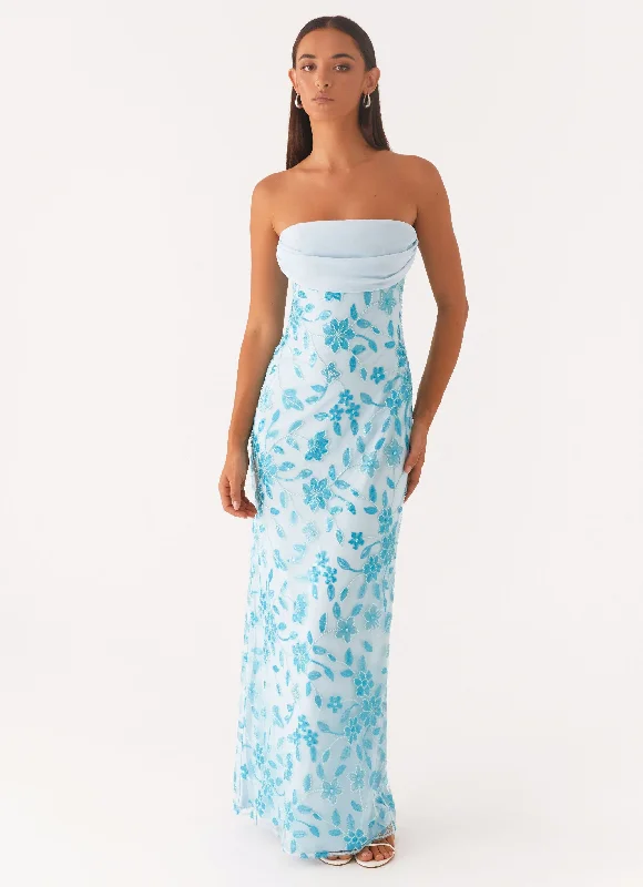 Maxi dress with zen vibes-Prism Beaded Maxi Dress - Blue