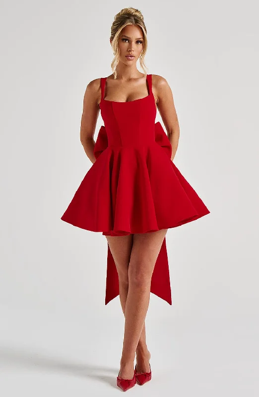 Mini dress for a night out-Rue Mini Dress - Red