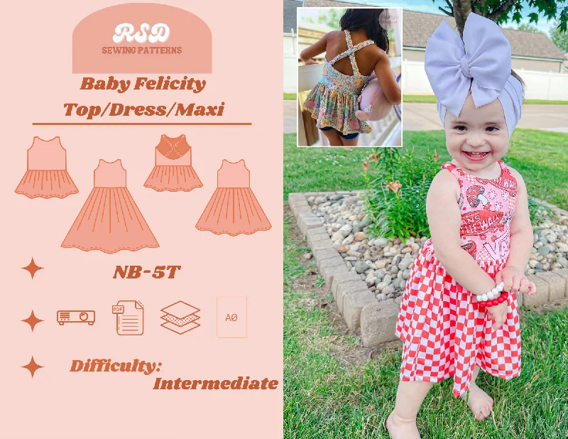 Maxi dress with layered ruffles-Baby Felicity Top/Dress/Maxi PDF